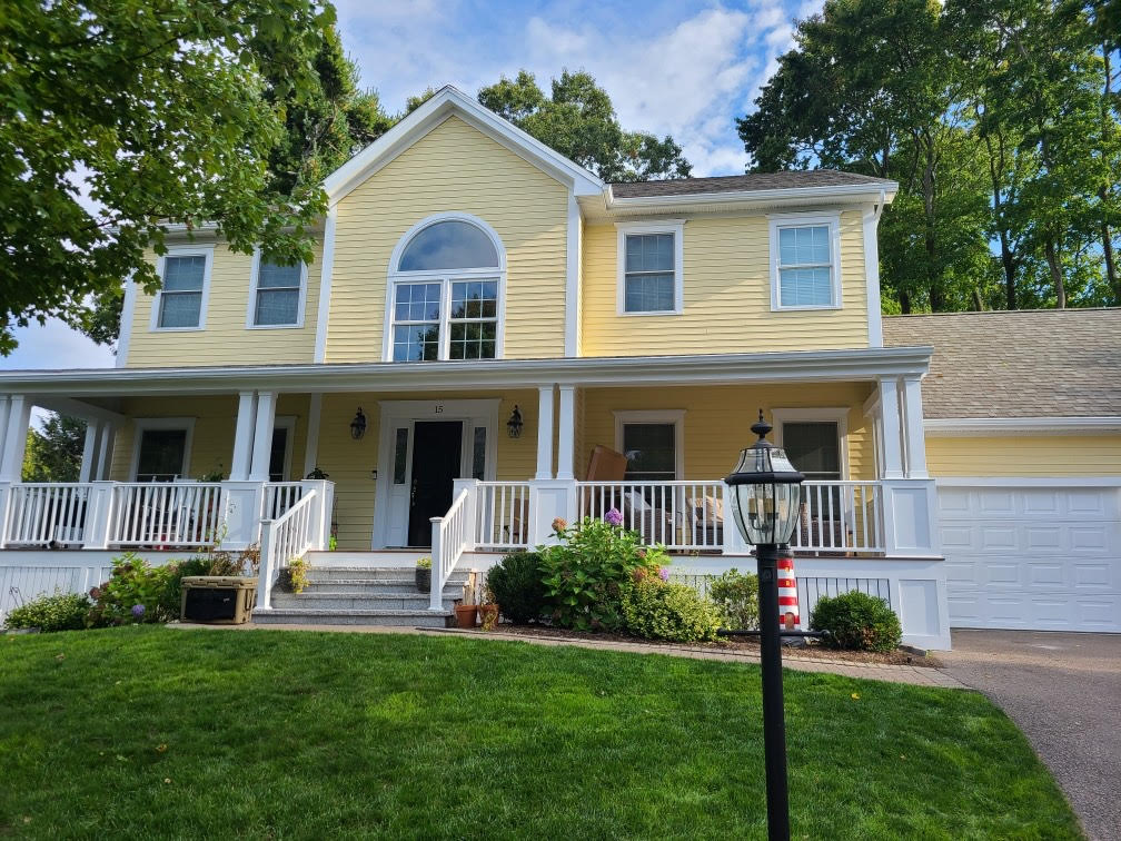 Beautiful Massachusetts colonial home freshly painted by Aura Painting Inc