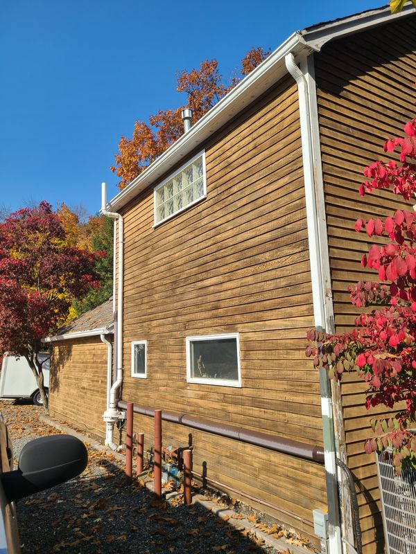 Barn wood siding during exterior restoration