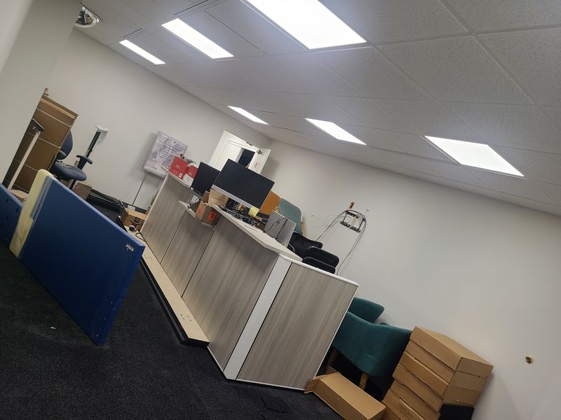 Finished commercial office reception area