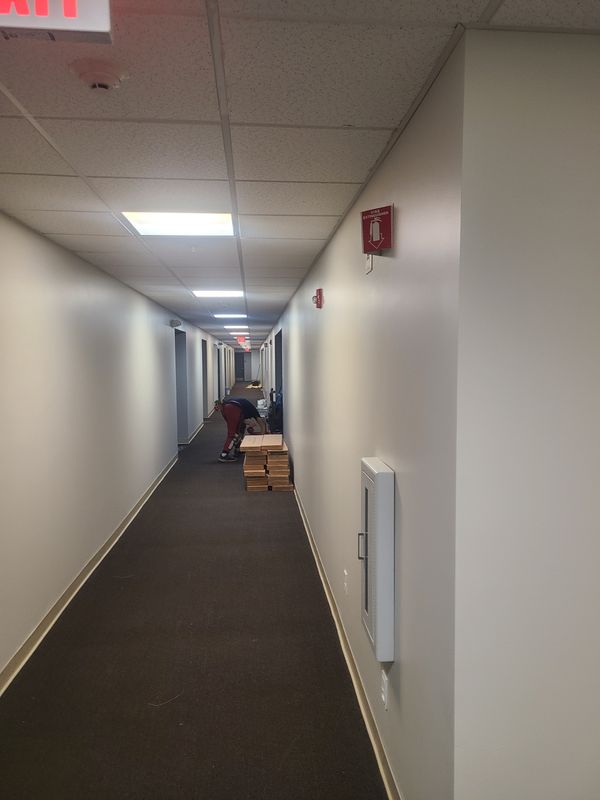 Finished hallway in an occupied residential building